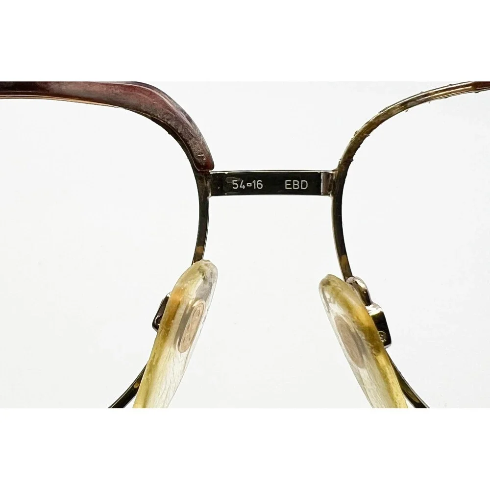 Metzler Eyeglasses Frames Mens Gold Brown Vintage Germany 54-16-135